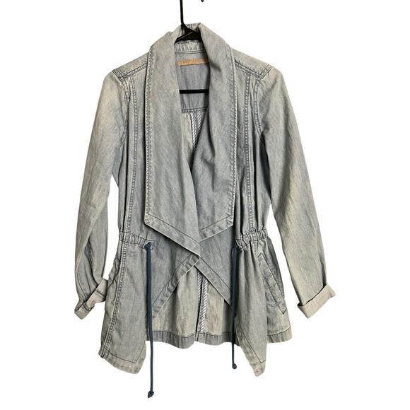 Max Jeans Jean Jacket Denim Blue Cotton Casual Comfy XS Cozy Fall Open Front - Picture 4 of 7